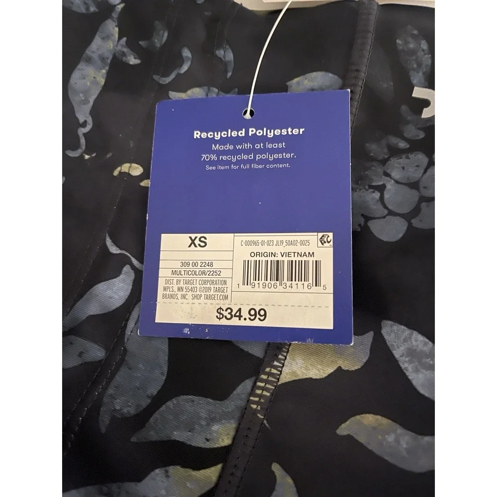 JoyLab Leggings Athletic Sculpture Drawstring Black Floral Size‎ XS New
